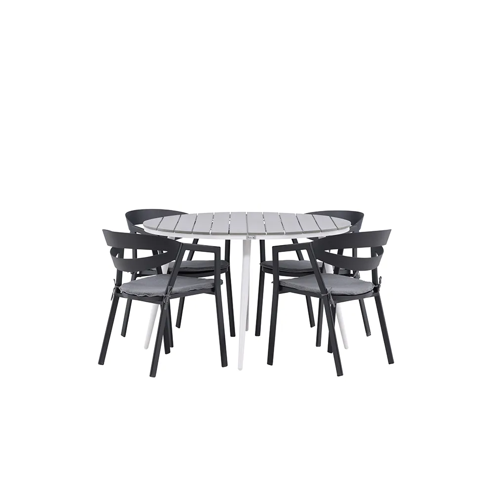 Matgrupp Venture Home Break Ø120 cm Rund Trädgårdsgrupp med 4 Stolar