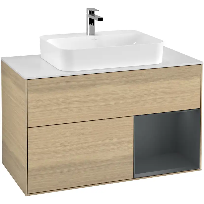 Tvättställsskåp Villeroy & Boch Finion med 2 Lådor Hylla och Bänkskiva för Ytmonterat Tvättställ