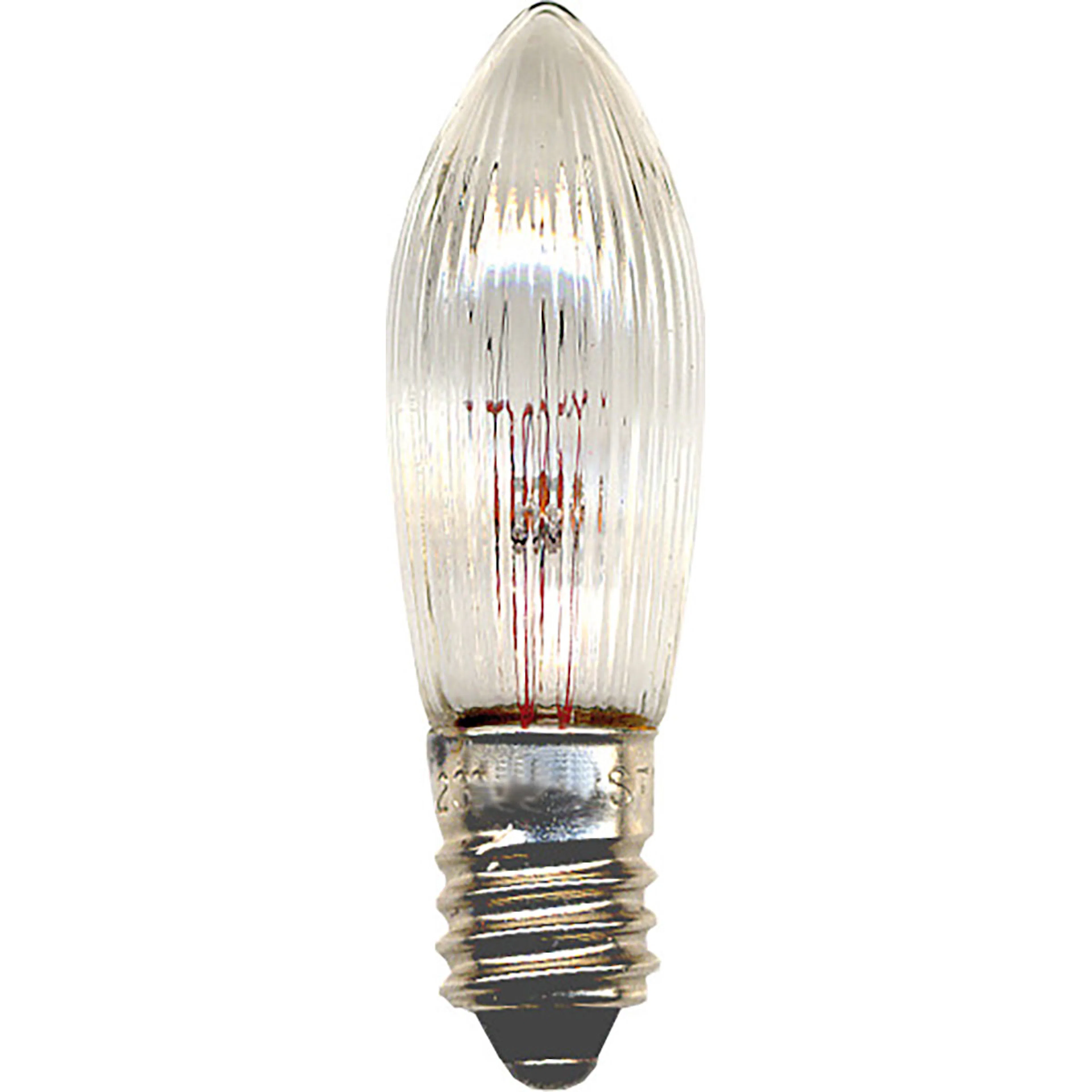 LED-lampor Star Trading Reservlampa E10 12V 2,4W Räfflad 3-pack Transparent