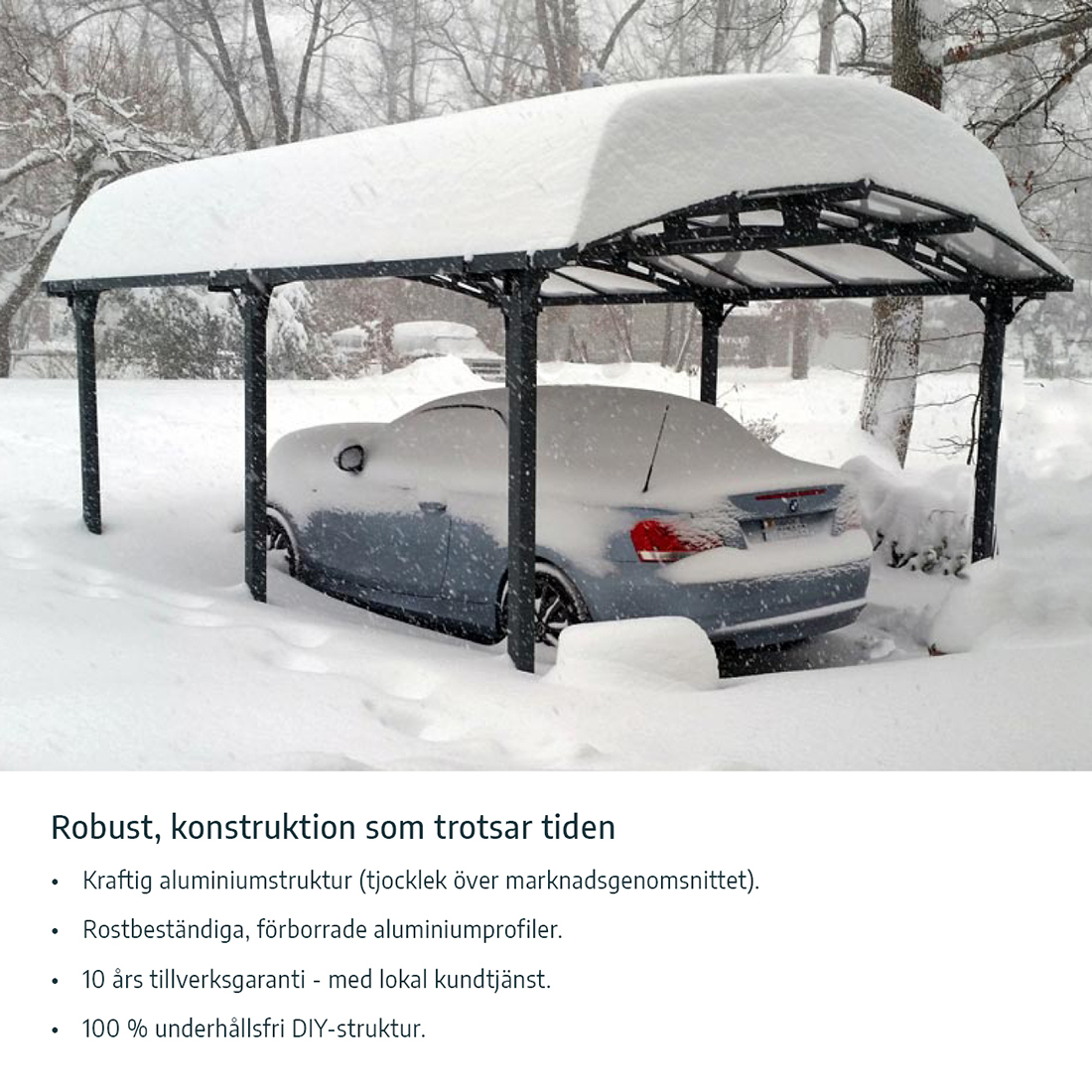 Carport Canopia by Palram Sydney i Metall Dubbel båge 6x6 m Svart