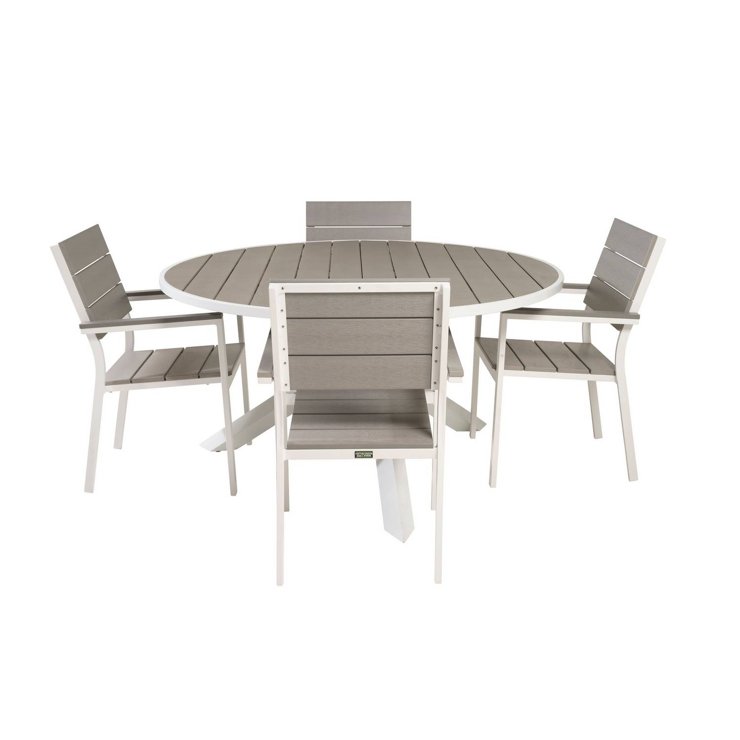 Matgrupp Comfort Garden Parma Matgrupp Utomhus Rund Ø140cm med 4 Levels Stapelbara Matstolar
