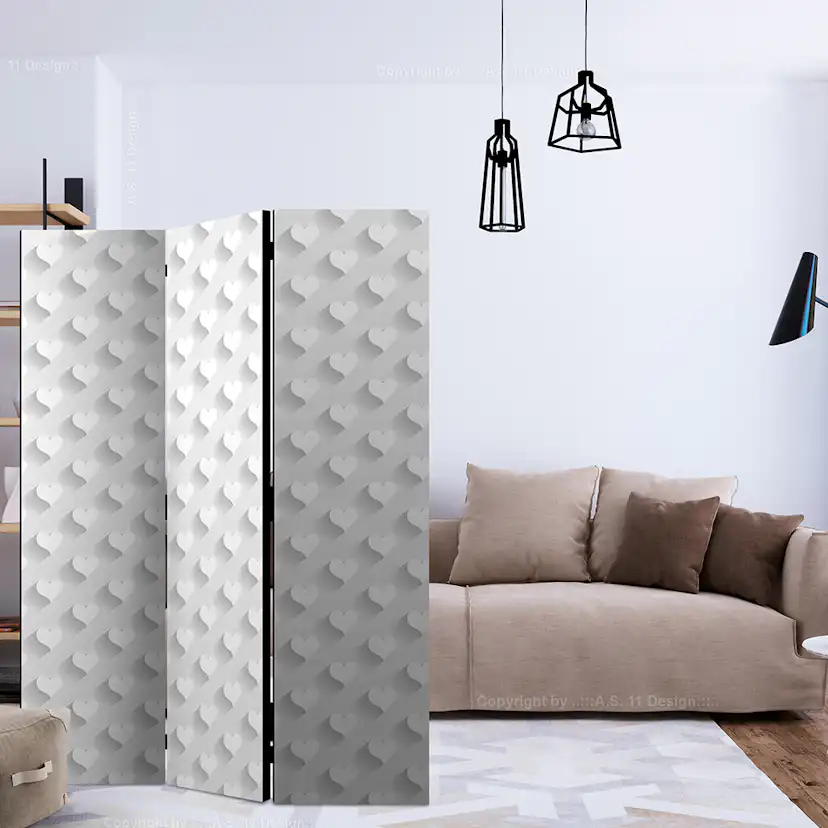Rumsavdelare Skärmvägg Arkiio Grey Hearts 135x172 cm