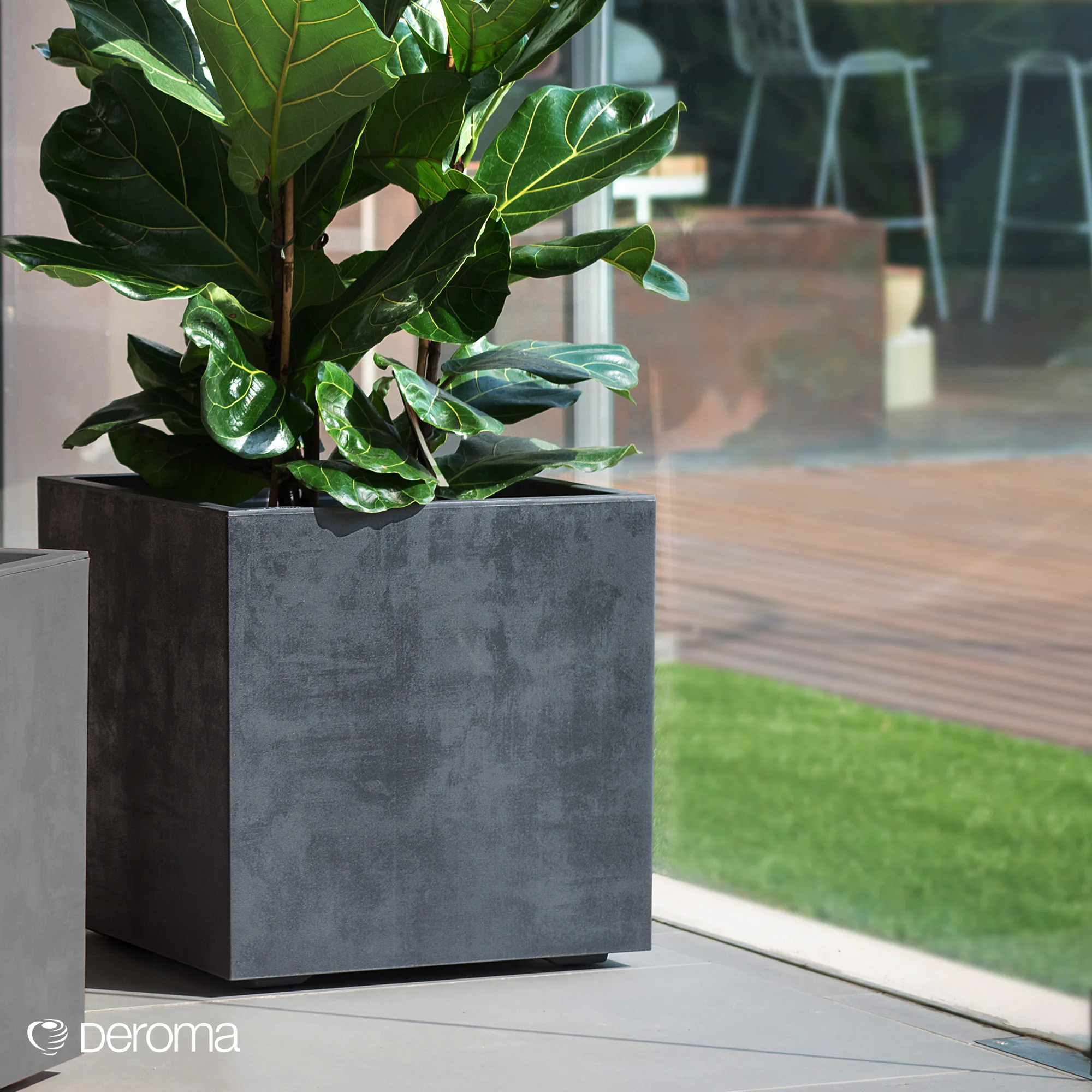 Kruka Deroma Millennium Antracit Fyrkantig 39 x 39 x 39 cm