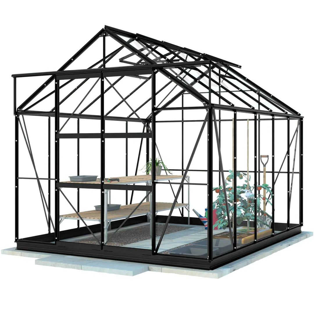Växthus Glas Lykke Svart