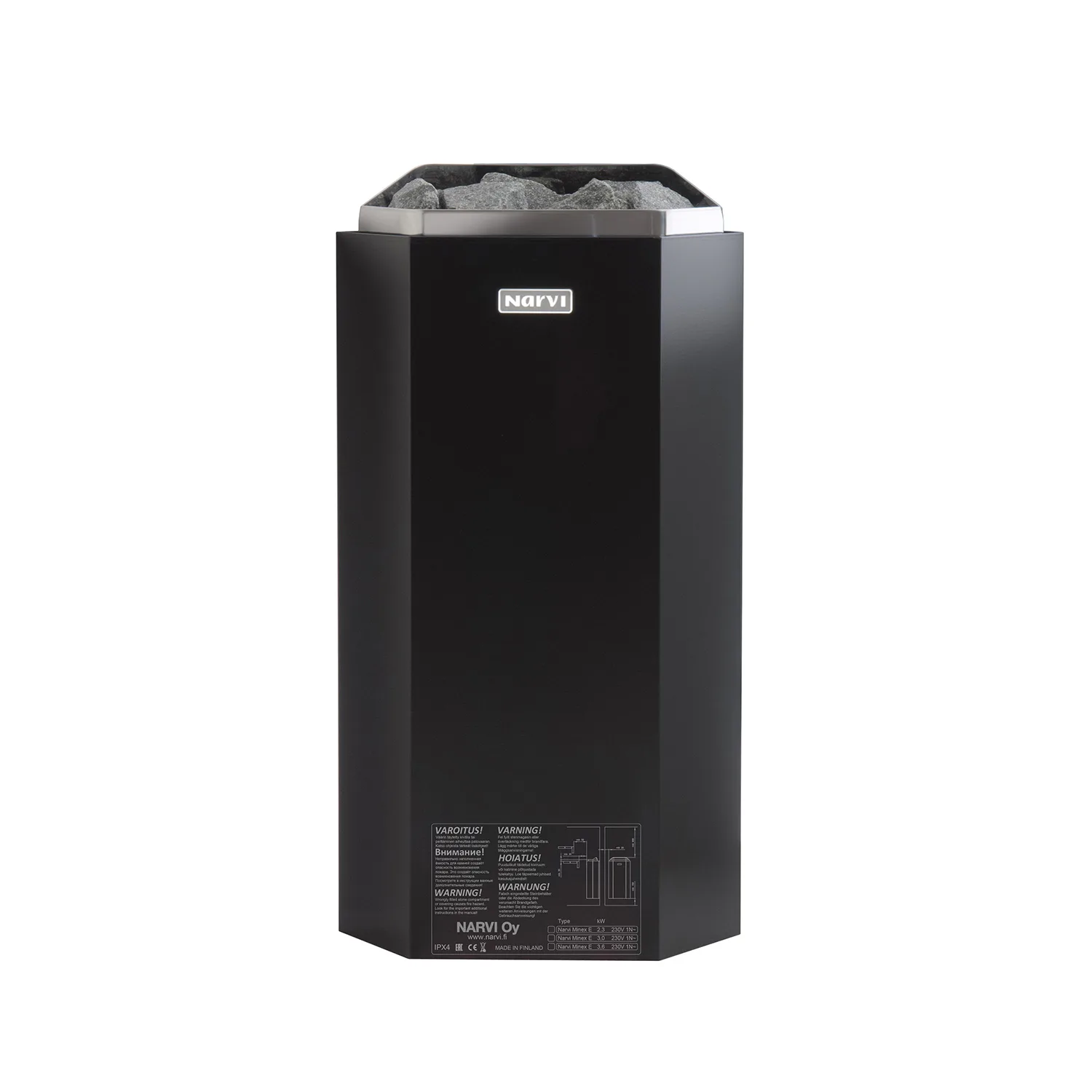 Elektriskt Bastuaggregat Narvi Minex Svart, 3 kW, Utan Kontr Svart, Utan Kontroll