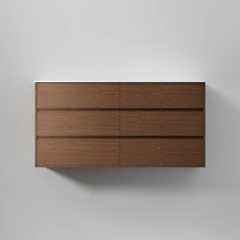 Kommod Terra Grip 140 D, Dark Oak, 6 Lådor Färg: Dark Oak, Bredd: 1400 mm