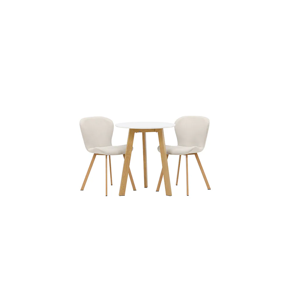 Matgrupp Venture Home Leonora Ø65 cm med 2 st Lilja stolar