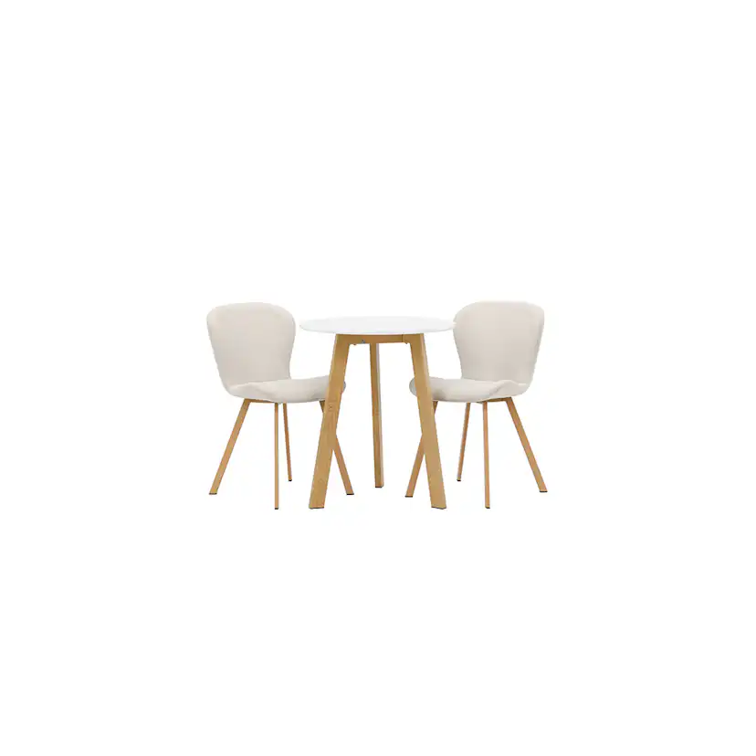 Matgrupp Venture Home Leonora Ø65 cm med 2 st Lilja stolar