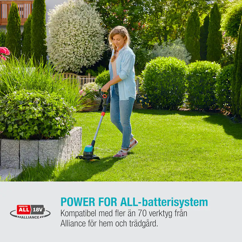 Trimmer Gardena EasyCut 23/18V P4A med Batteri & Laddare