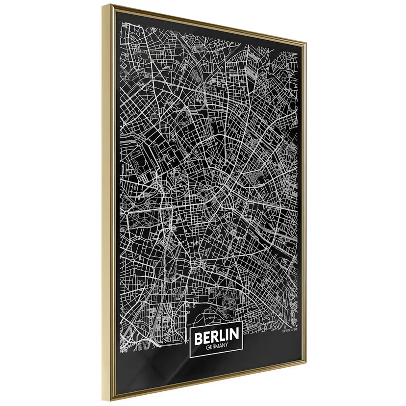 Poster Artgeist Affisch Dark Map of Berlin