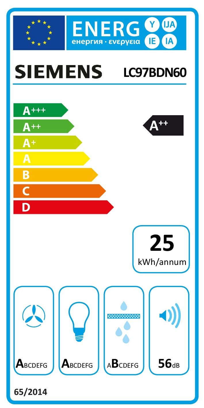 Vägghängd köksfläkt Siemens iQ500 LC97BDN60