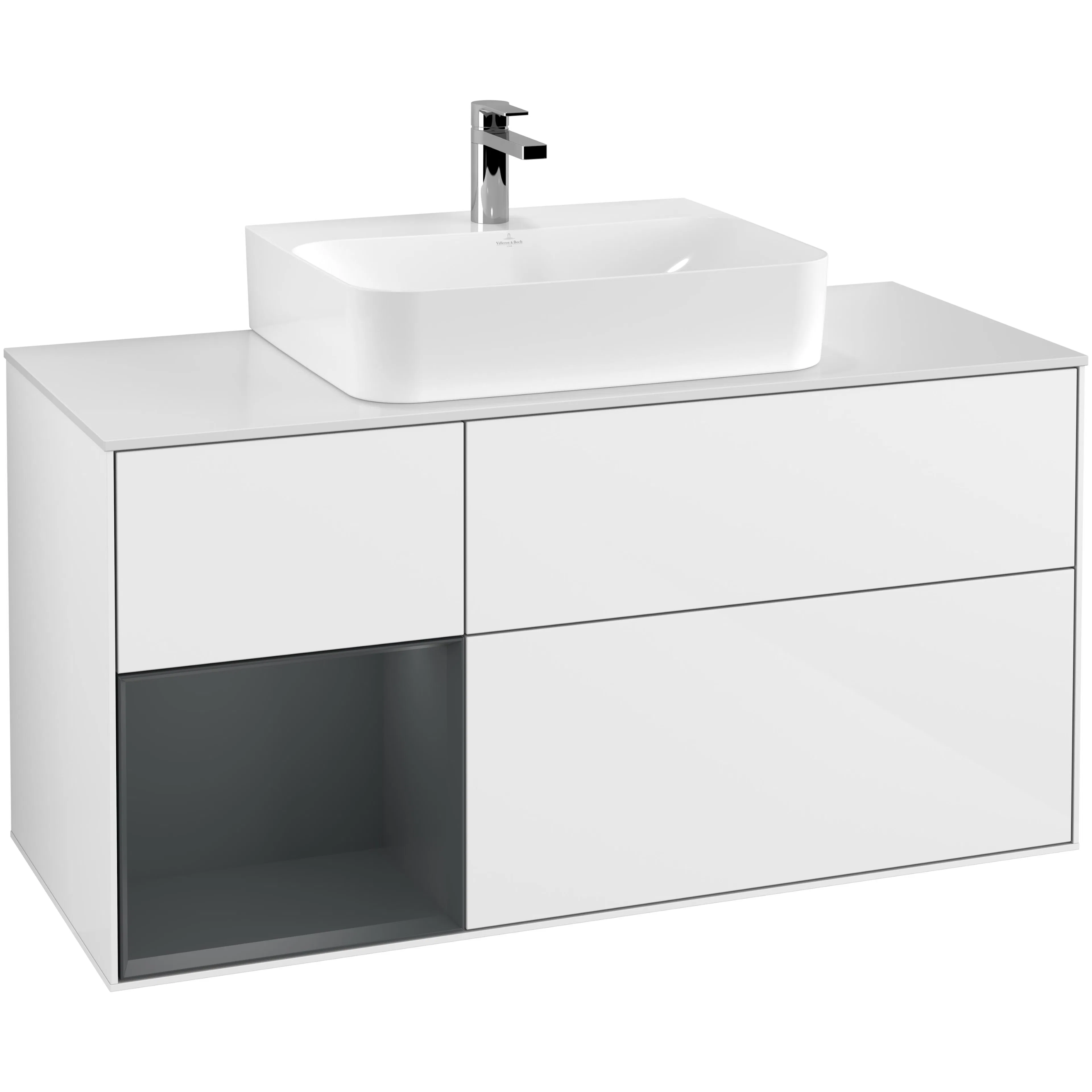 Tvättställsskåp Villeroy & Boch Finion med 3 Lådor Hylla och Bänkskiva för Centrerat Tvättställ