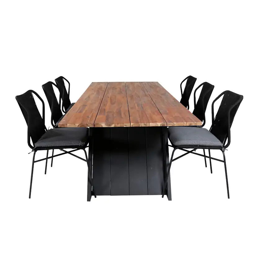 Matgrupp Venture Home Doni med 6 Julle Stapelbara Matstolar
