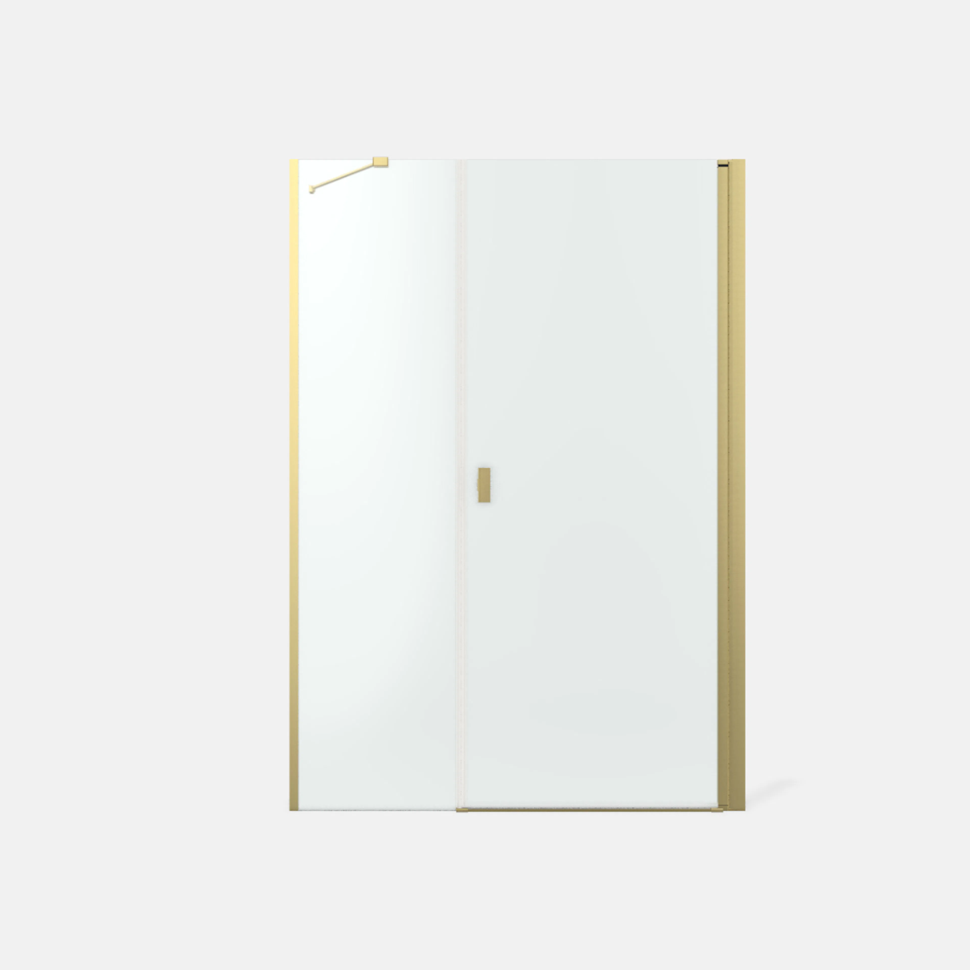 Noma 45 svängdörr höger med sidopanel 1200 mm 6 mm glas med Bredd: 1200 mm, Borstad Mässing
