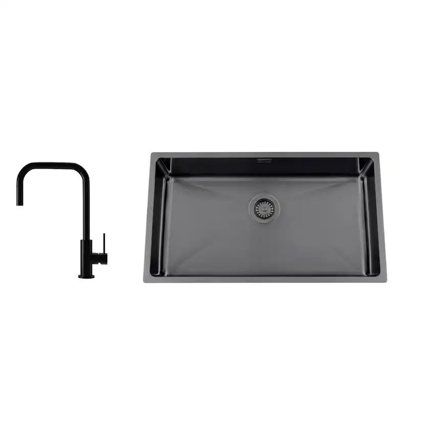 Diskho Nordic Tech Titan 730 X med Köksblandare Steel Accent Square Shadow