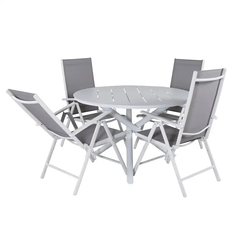 Matgrupp Venture Home Ande med 4 Bend Matstolar