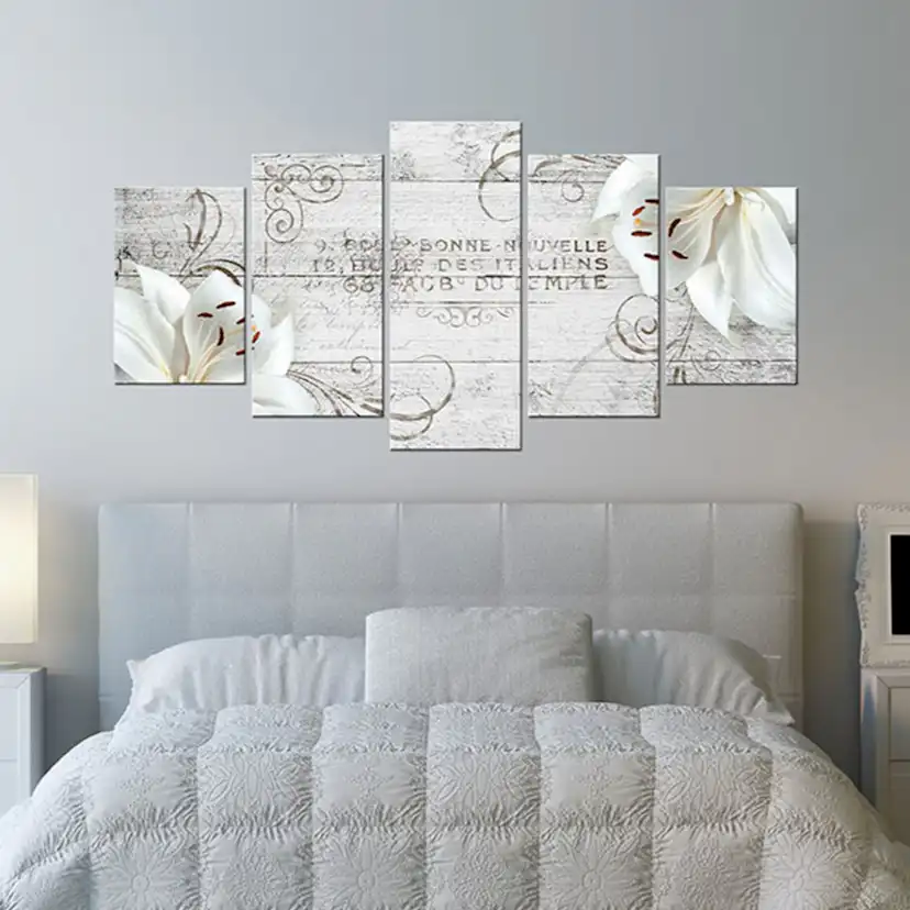Tavla Arkiio White Lilies On Wood
