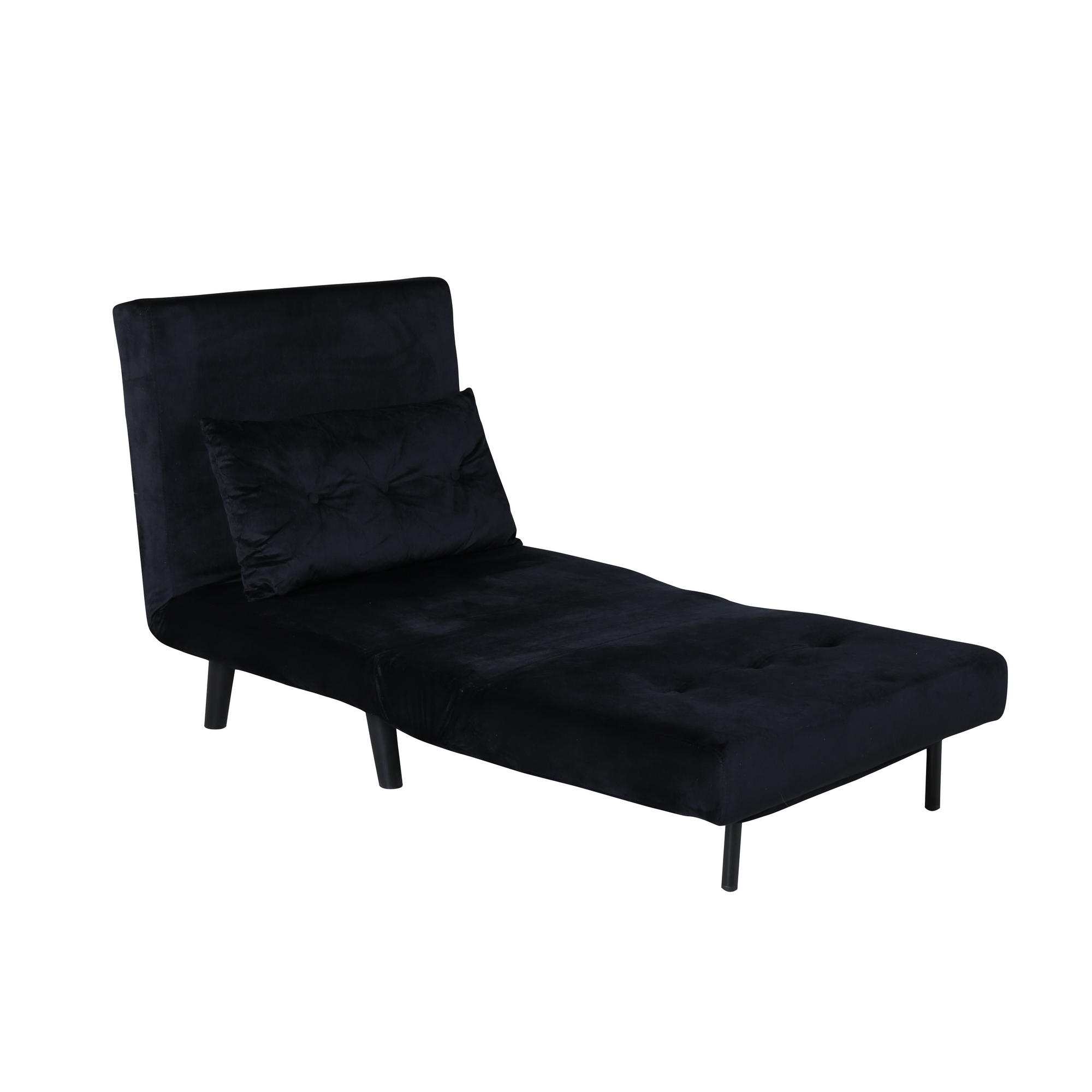 Vicky Folding Bed Single - Black / Black Velvet Svart