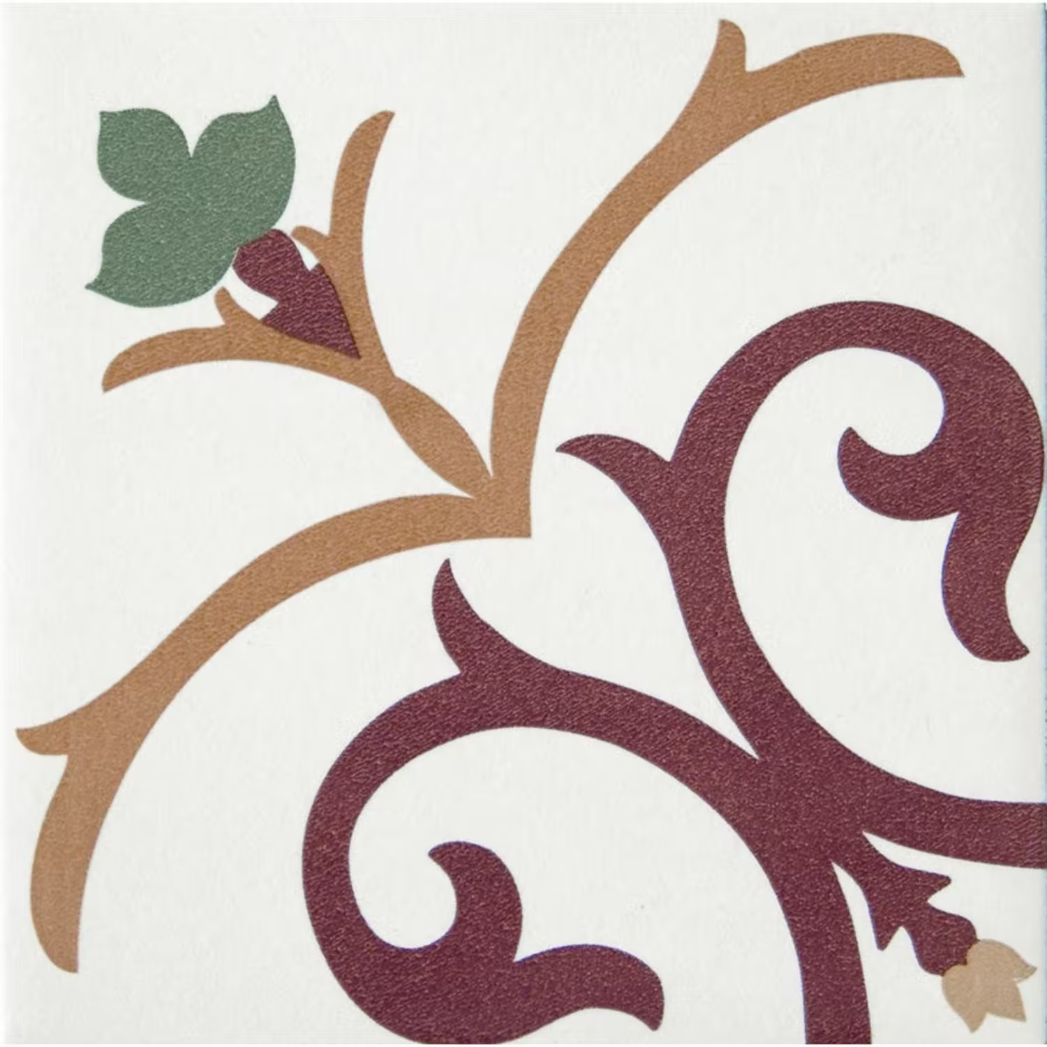 Kakeldekor Konradssons Kerion Branche Röd/Gul/Gön 20x20 cm