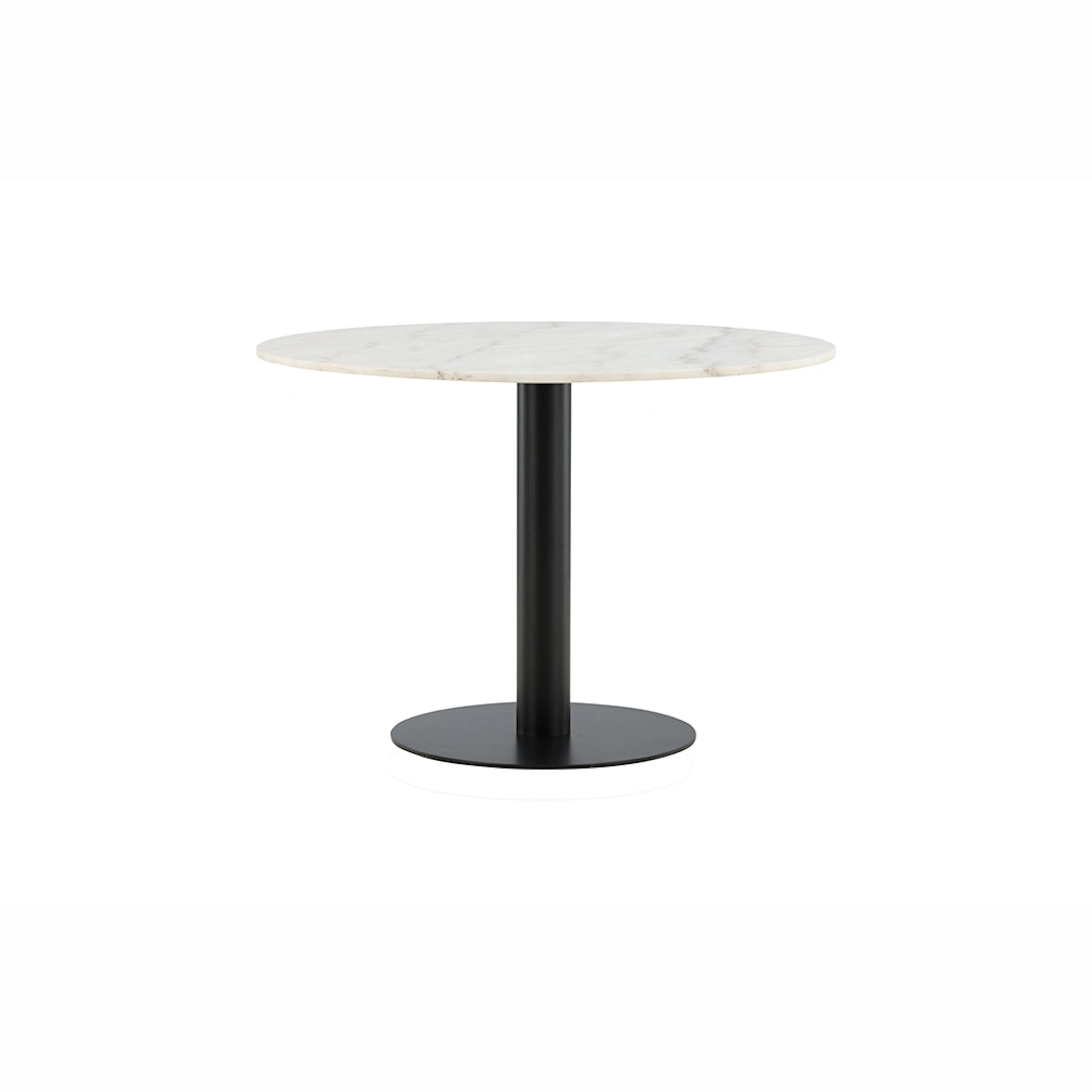 Estelle Dining Table round 106cm White marble / Black Legs Vit/Svart