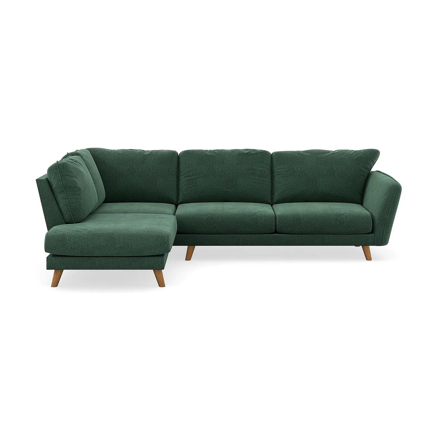 Schäslongsoffa Scandi Days Trend Lyx 4-sits Loris 39, Grön Sammet, Vänstervänd, Trend, Ekfinish