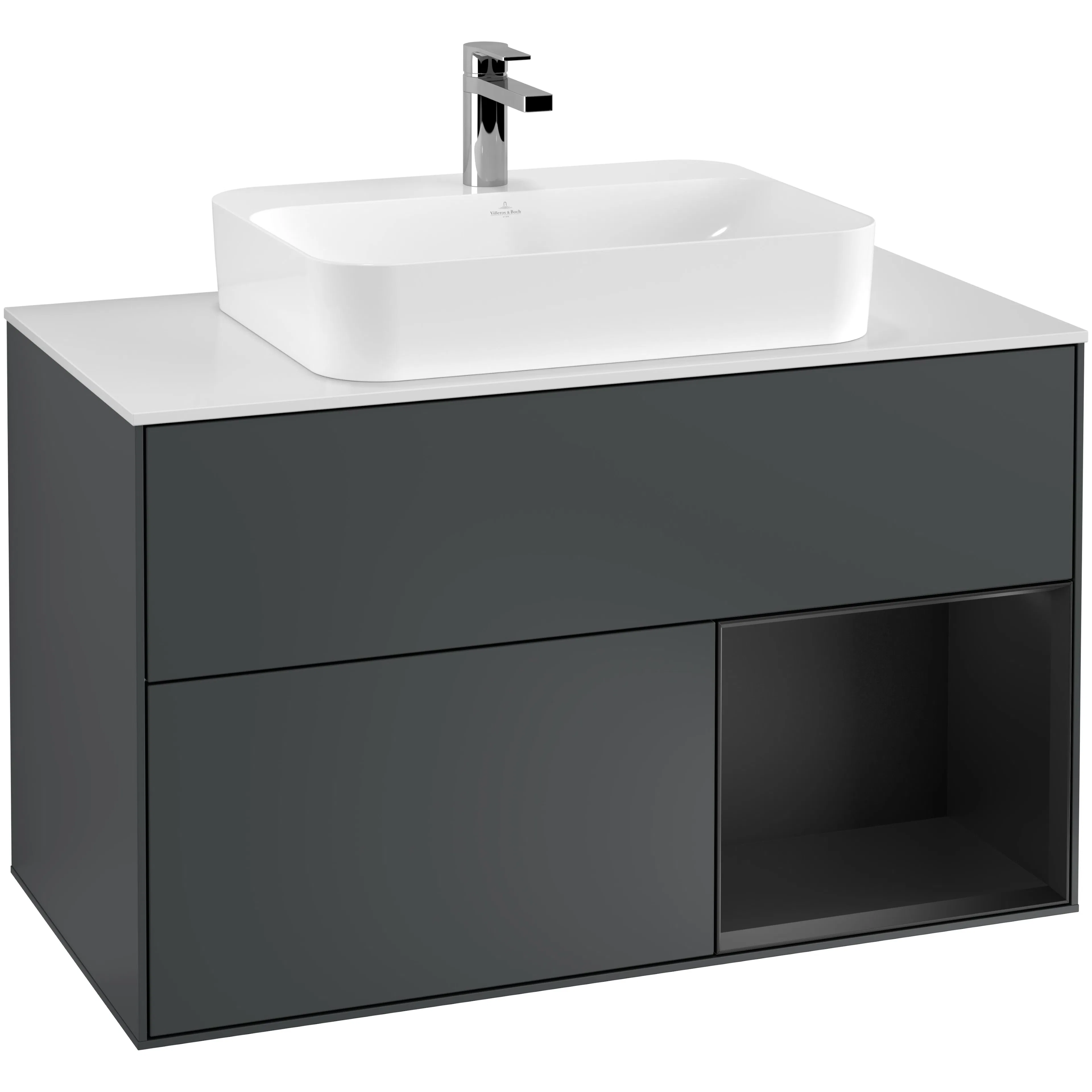 Tvättställsskåp Villeroy & Boch Finion med 2 Lådor Hylla och Bänkskiva för Ytmonterat Tvättställ