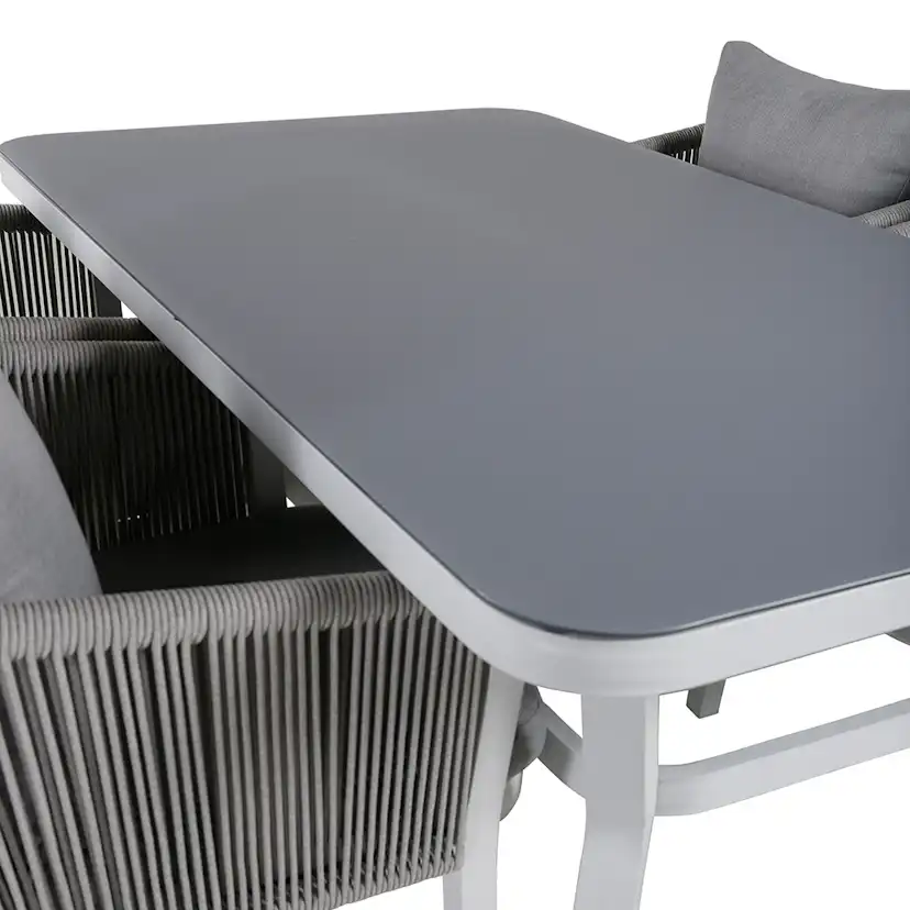 Matgrupp Venture Home Vyn Vit med 4 Vyn Matstolar