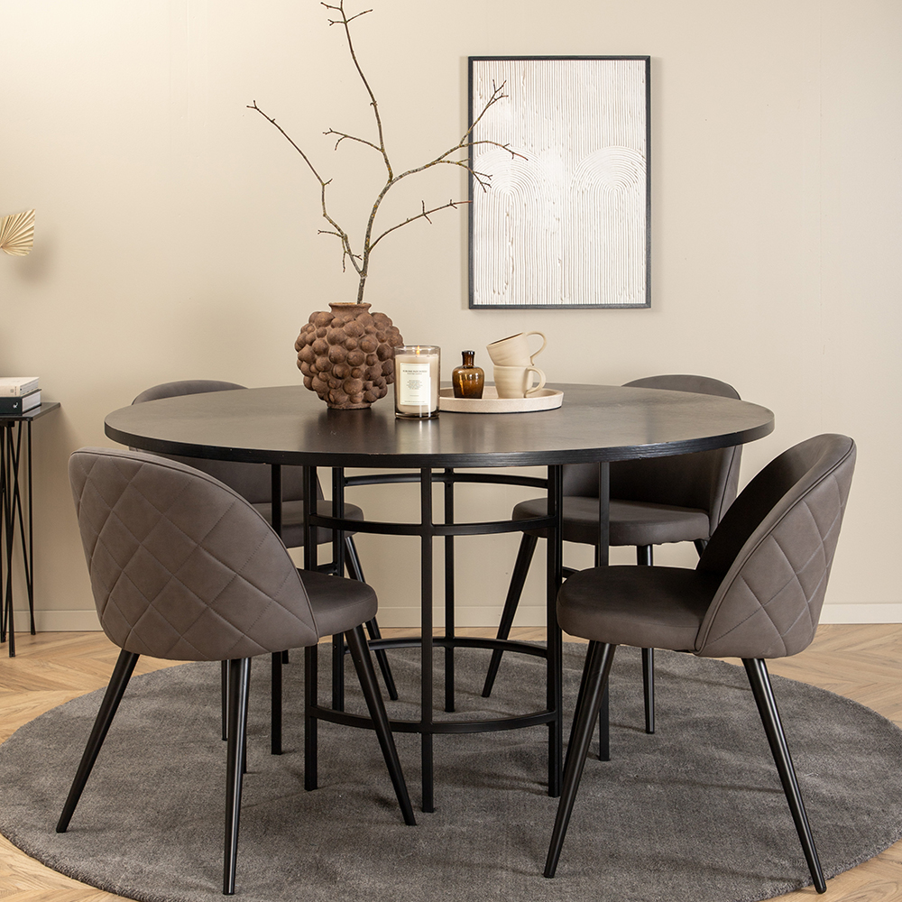 Matgrupp furniture/fashion Copenhagen Ø140 cm med 4 Velvet Stolar