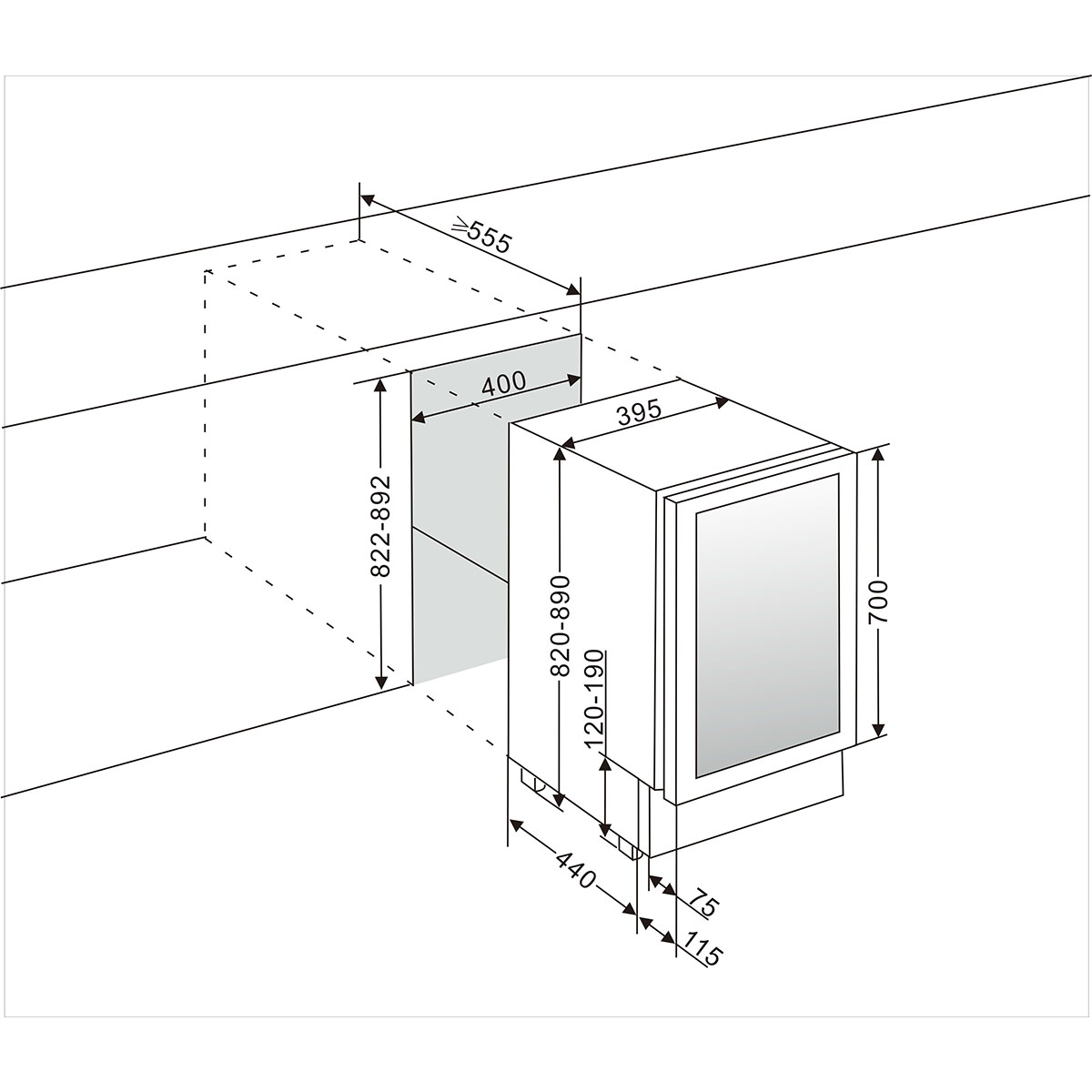 Vinkyl mQuvée WineCave 700 40D Modern WCD40M