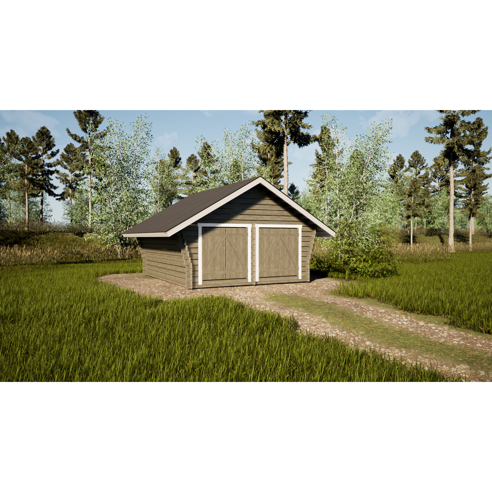 Timmerlada LP Garden Kymppi med spaltvägg 20 m²