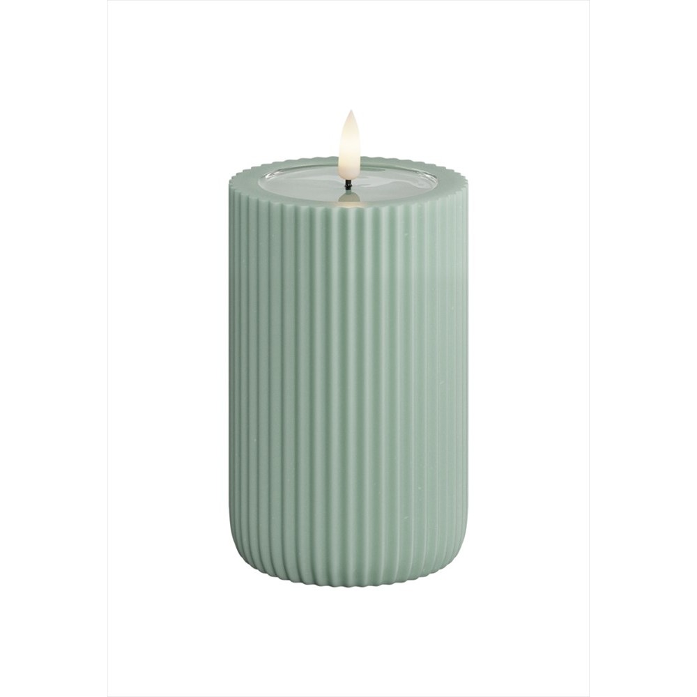 LED-Blockljus UNIQUE Candles Stripe 8x12,5 cm
