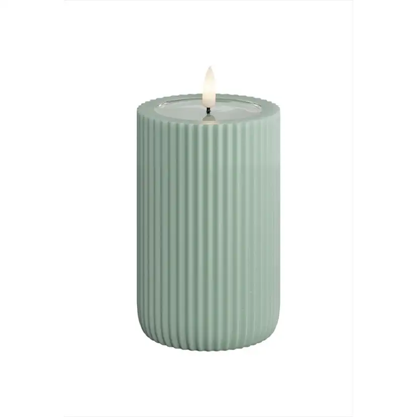 LED-Blockljus UNIQUE Candles Stripe 8x12,5 cm