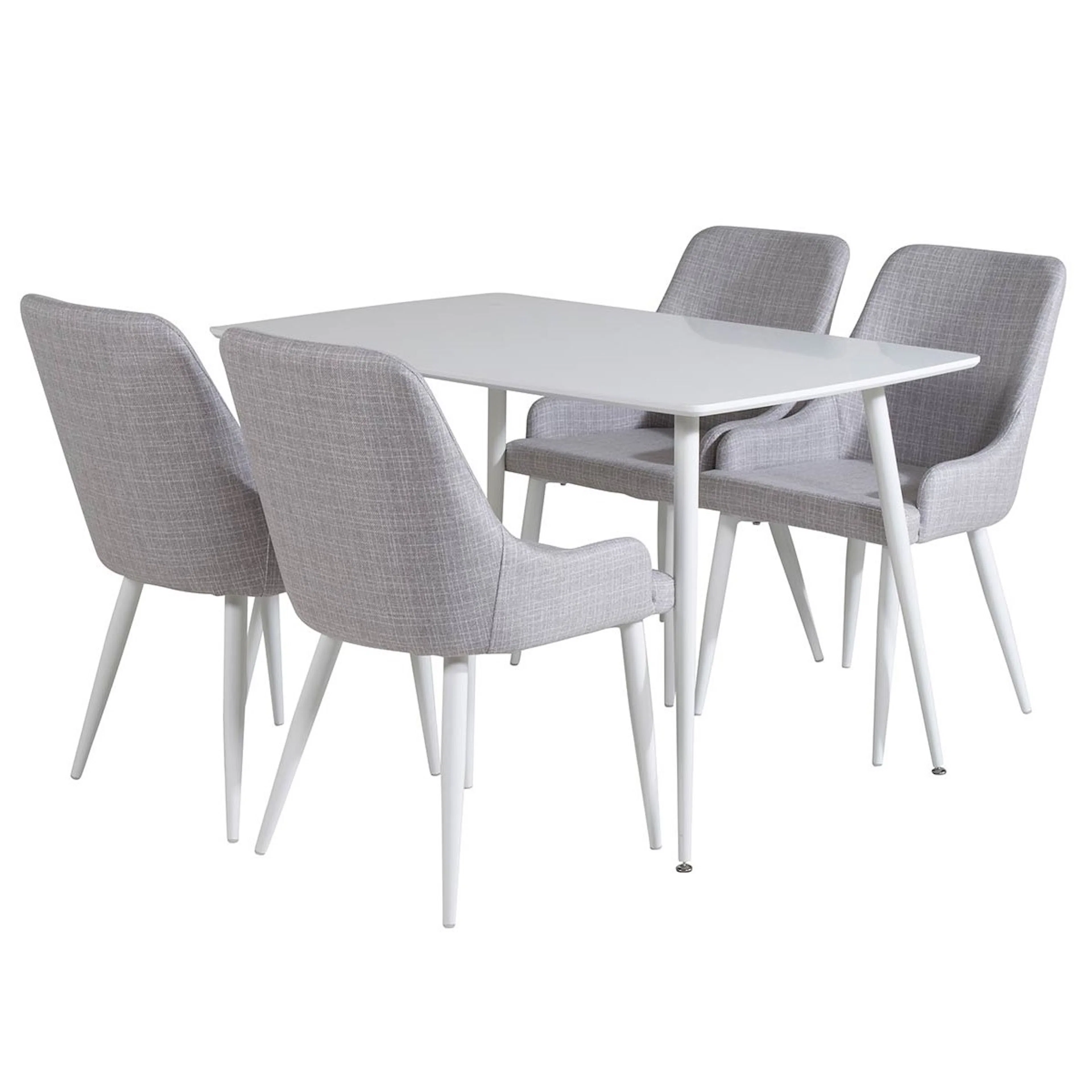 Polar table- White White+Plaza chair-Light gråFabric_4 Vit/Ljusgrå