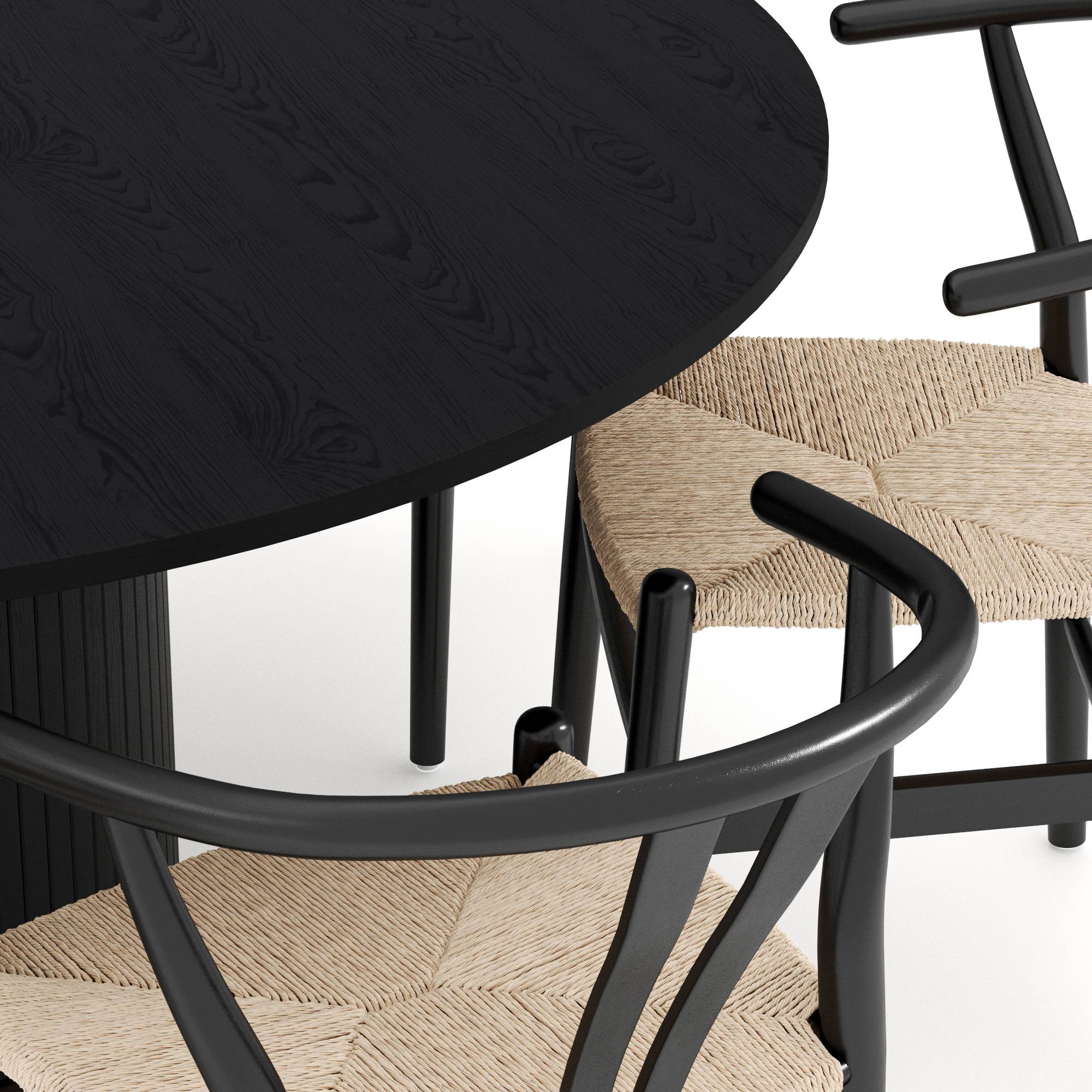 Matgrupp Bark Kopparbo Runt Matbord 150 cm med 6 Dastoori Matstol