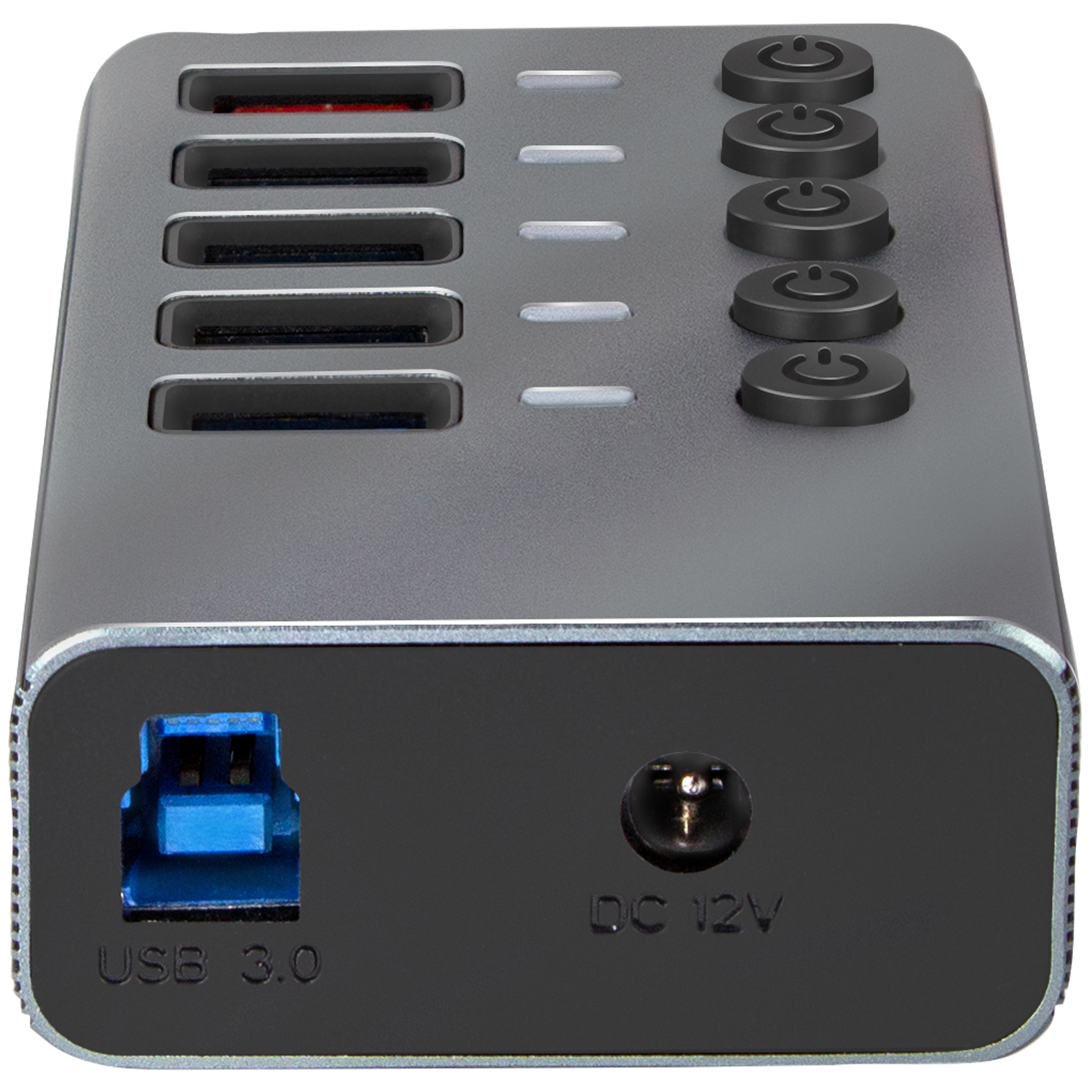 USB-hub LogiLink 4+1-port med Separata På/Av-knappar USB 3.2 Gen 1