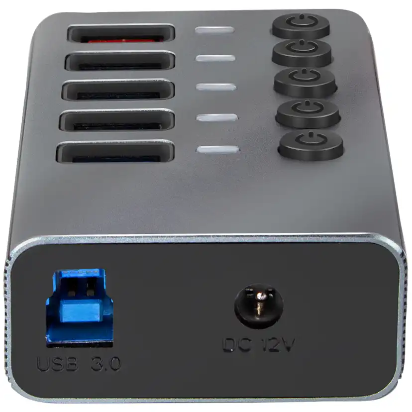 USB-hub LogiLink 4+1-port med Separata På/Av-knappar USB 3.2 Gen 1