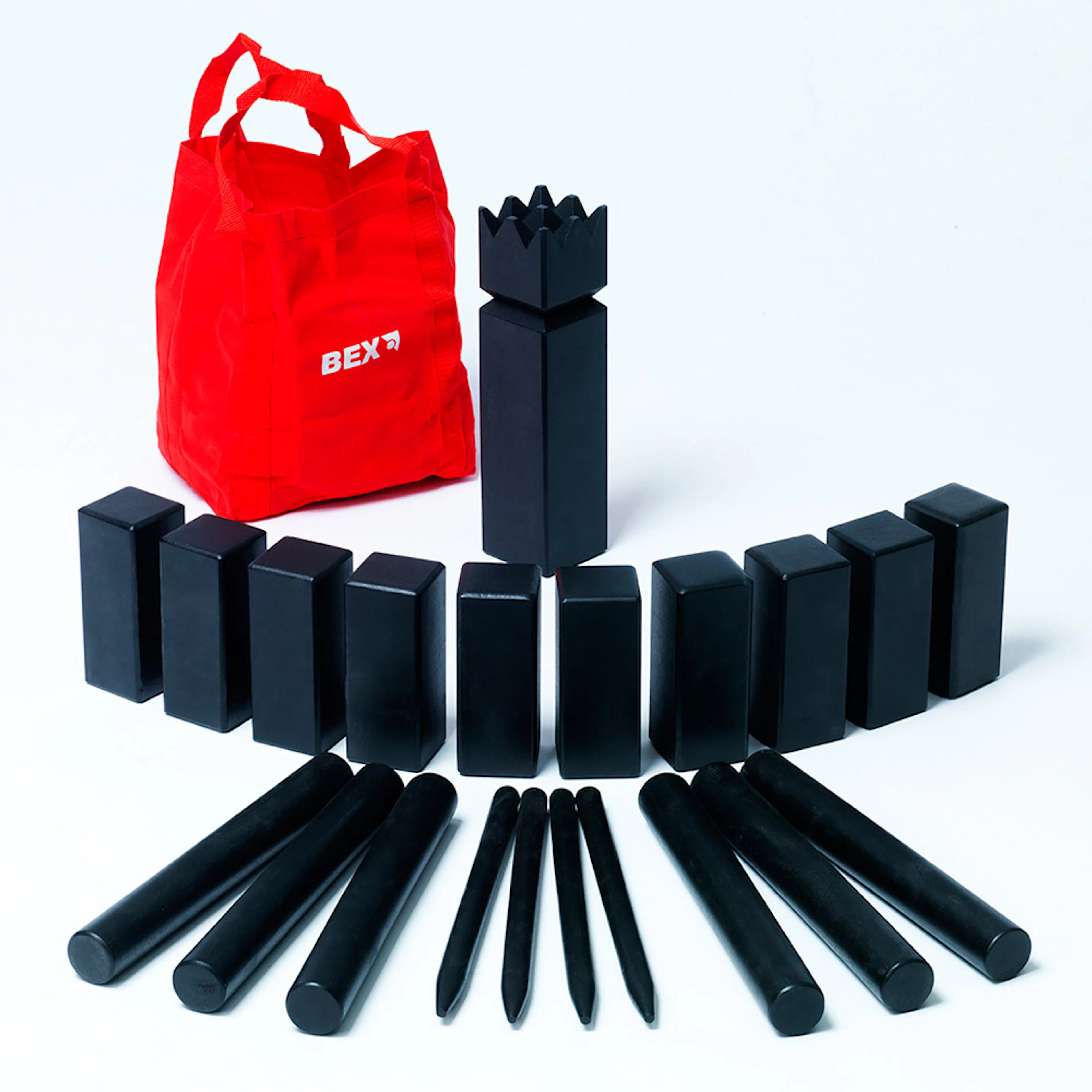 Utomhusspel Bex Original Black Edition Kubb med Tygpåse