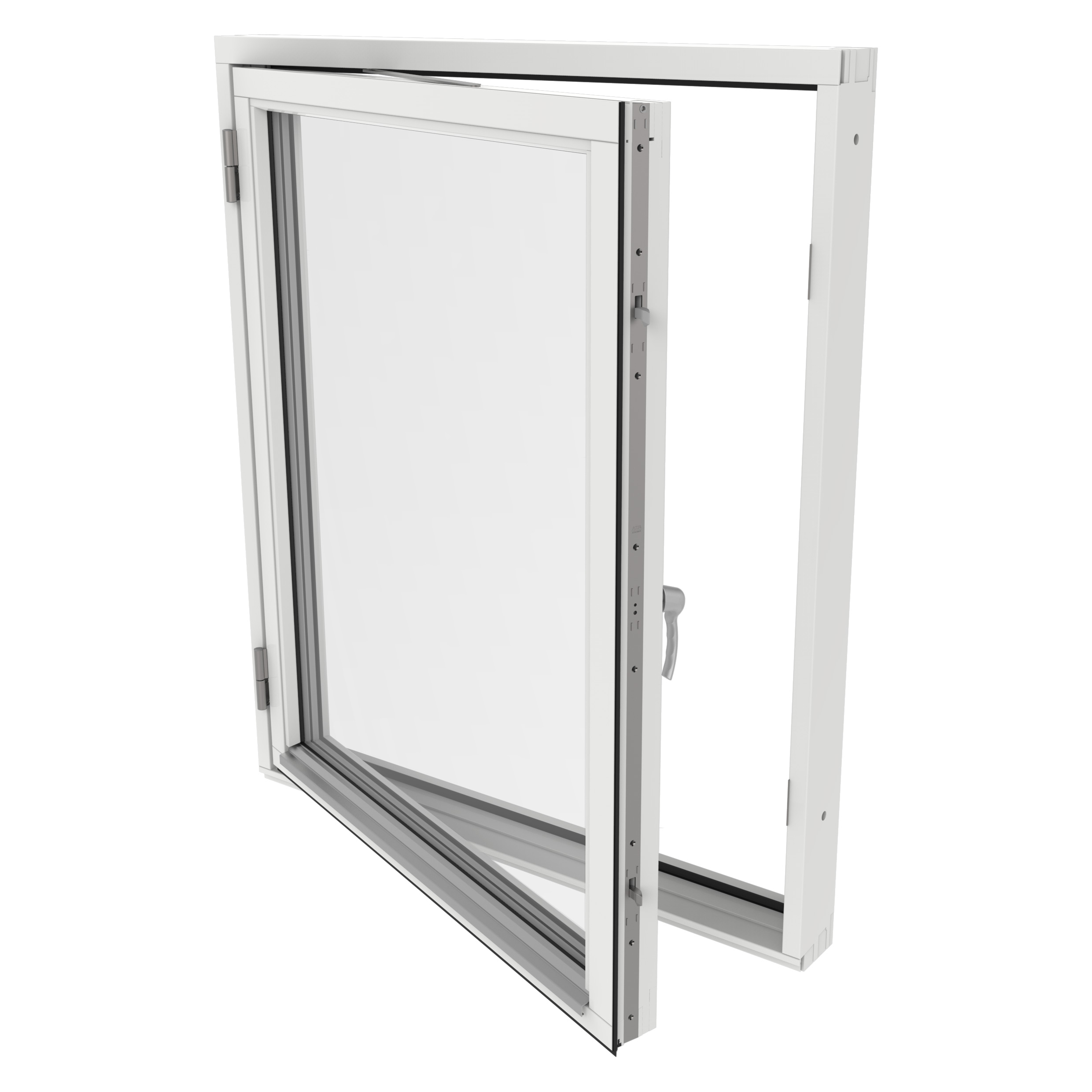 Sidohängt Fönster Outline 3-Glas Trä