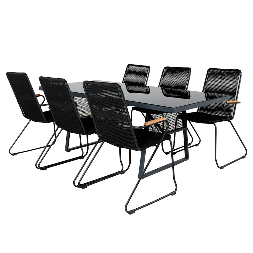 Matgrupp Venture Home Douglas med 6 Berfin Matstolar