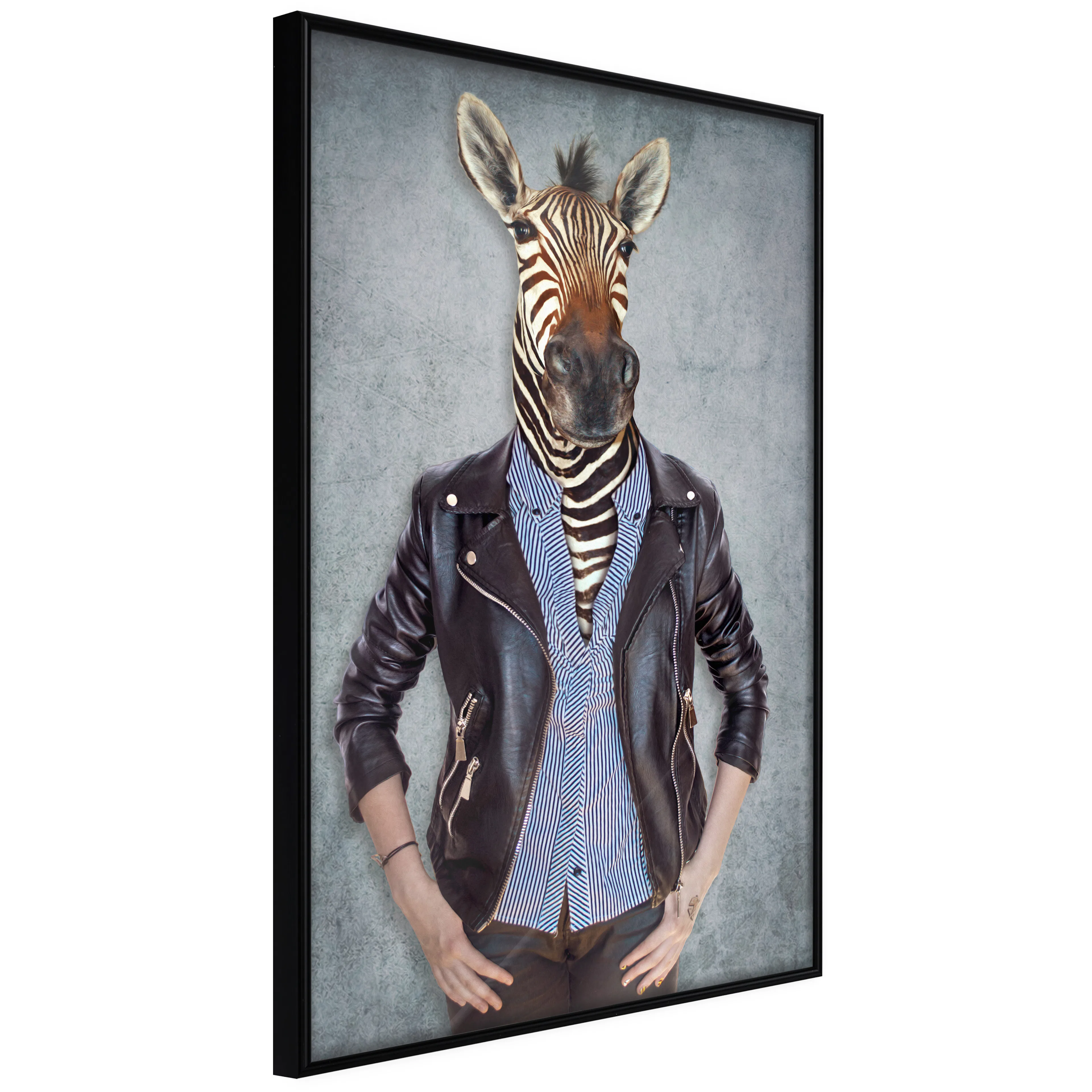 Affisch - Zebra Ewa [Poster] 20x30 Svart ram, 20x30 cm