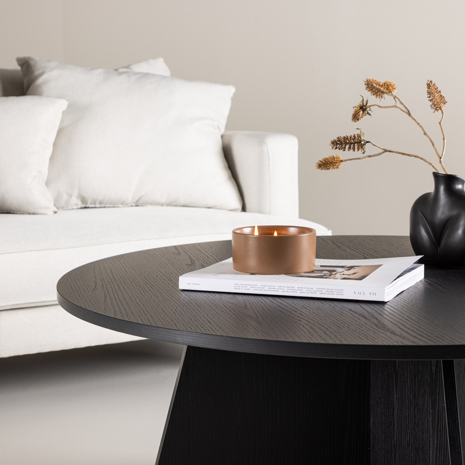 Soffbord Venture Home Bootcut Svart Runt Vardagsrumsbord