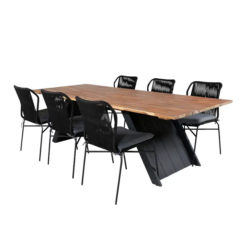 Matgrupp Venture Home Doni med 6 Julle Stapelbara Matstolar