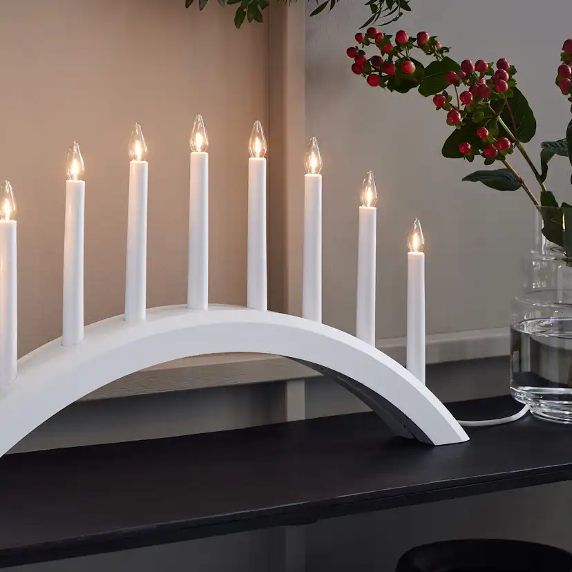 AVENTO Ljusstake 9L Vit Vit
