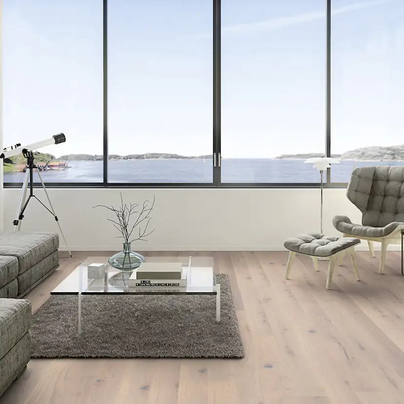 Parkettgolv Boen Ek Vivo 1-Stav Pale White Borstad Ultra Matt Lack