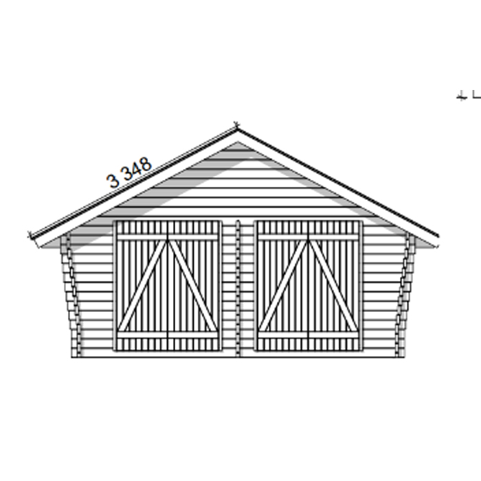 Timmerförråd LP Garden U-XL (20m²) Lutande Tät Vägg