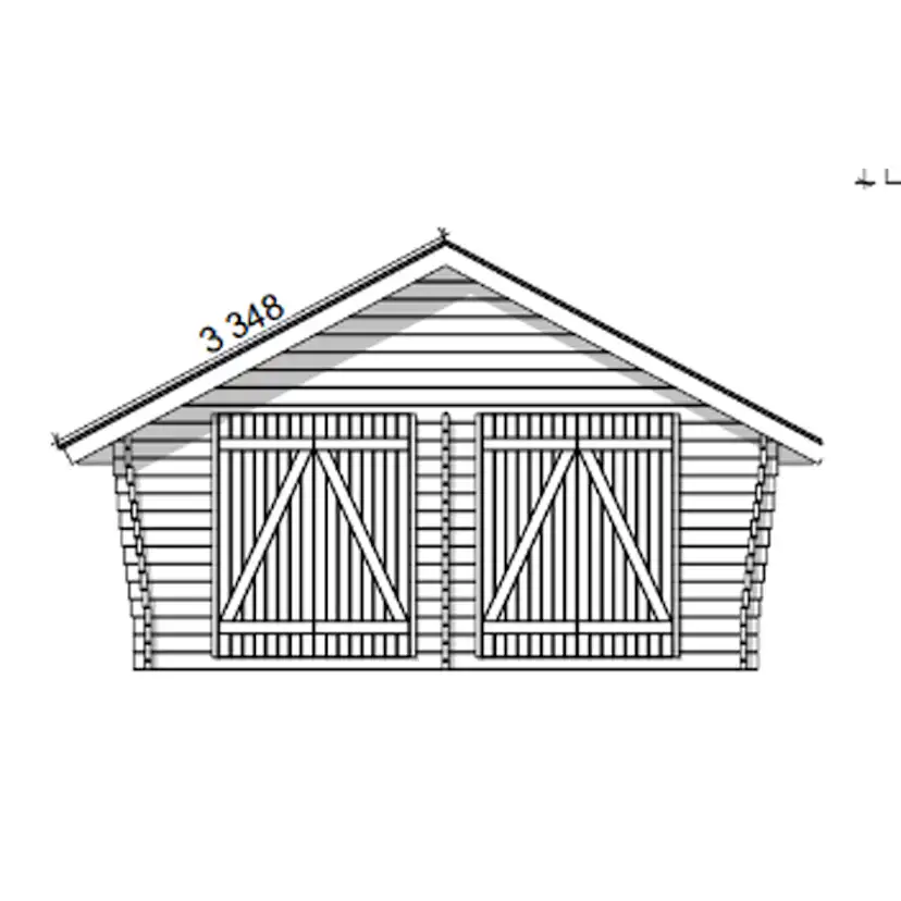 Timmerförråd LP Garden U-XL (20m²) Lutande Tät Vägg