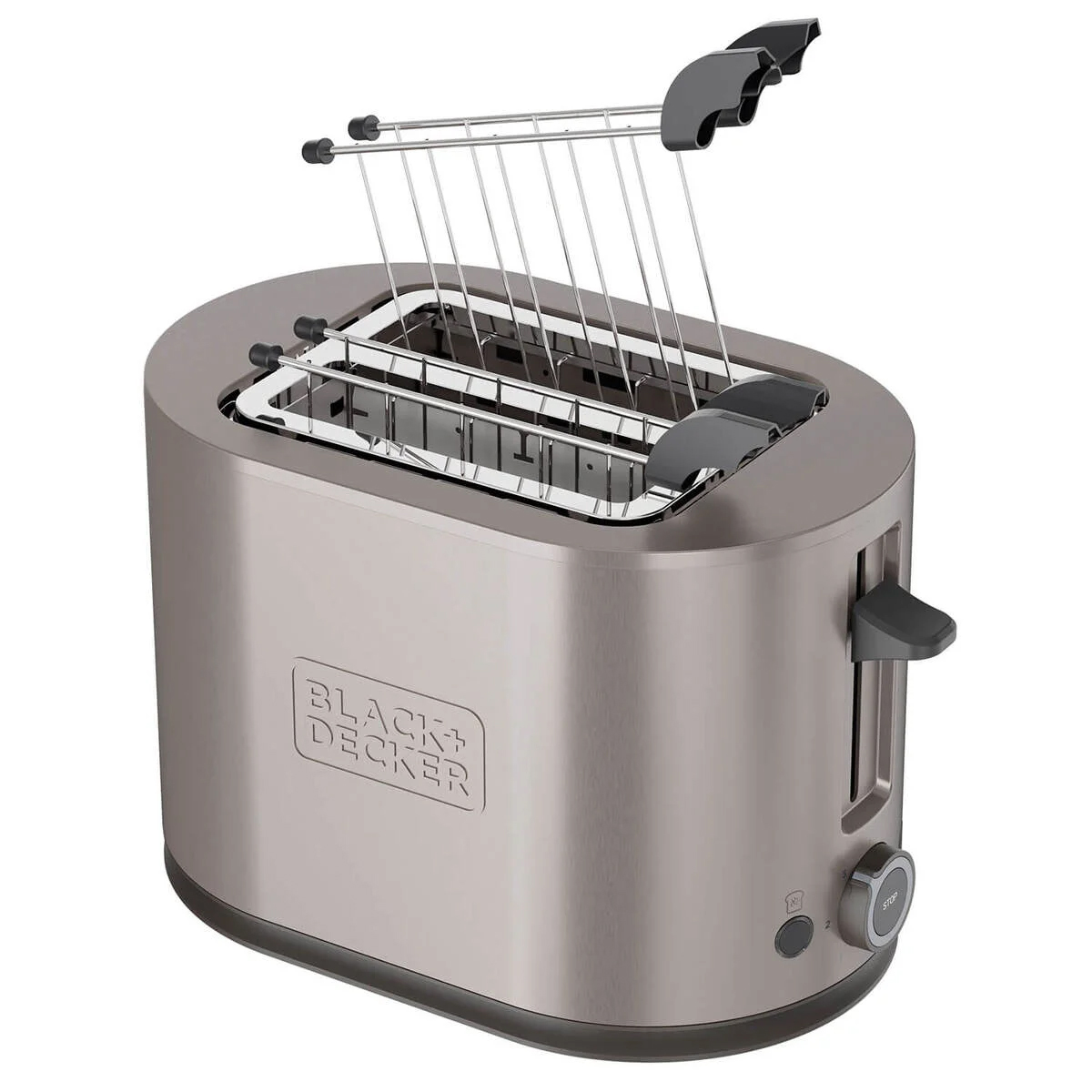 Brödrost BLACK+DECKER Inox 2-Slots 900W Rostfritt Stål
