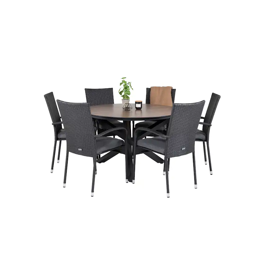 Matgrupp Venture Home Lea Ø 120 med 6 Asta Stolar