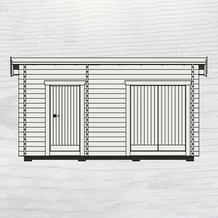 Friggebod Baseco Galgat Funkisbod 15 m² Timrat Förråd med Pulpettak