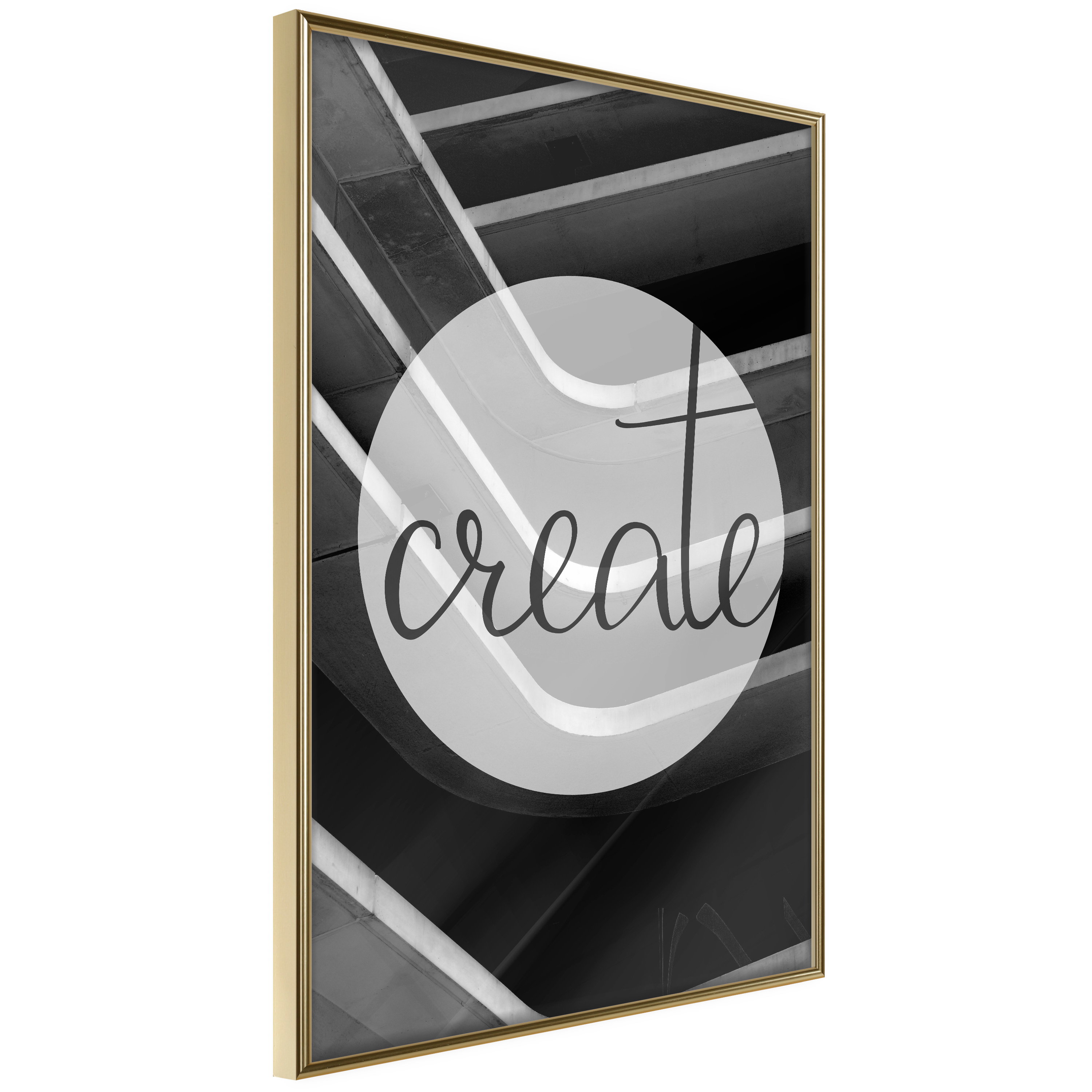 Affisch - Create [Poster] 40x60 Guld ram, 40x60 cm